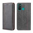 For Infinix Hot 9/Note 7 lite Grid Texture Magnetic Flip Leather Phone Case(Grey) - 1