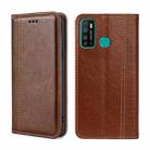 For Infinix Hot 9/Note 7 lite Grid Texture Magnetic Flip Leather Phone Case(Brown) - 1