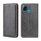 For Infinix Hot 10 Lite/Smart 5 Grid Texture Magnetic Flip Leather Phone Case(Grey) - 1