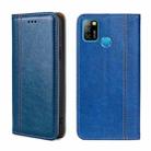 For Infinix Hot 10 Lite/Smart 5 Grid Texture Magnetic Flip Leather Phone Case(Blue) - 1