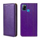 For Infinix Hot 10 Lite/Smart 5 Grid Texture Magnetic Flip Leather Phone Case(Purple) - 1