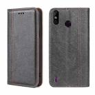 For Infinix Smart 4 Grid Texture Magnetic Flip Leather Phone Case(Grey) - 1