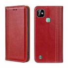 For Infinix Smart HD 2021 Grid Texture Magnetic Flip Leather Phone Case(Red) - 1