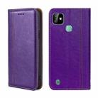 For Infinix Smart HD 2021 Grid Texture Magnetic Flip Leather Phone Case(Purple) - 1