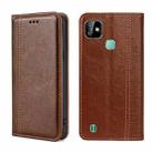 For Infinix Smart HD 2021 Grid Texture Magnetic Flip Leather Phone Case(Brown) - 1