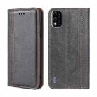 For Itel A48 Grid Texture Magnetic Flip Leather Phone Case(Grey) - 1