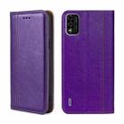 For Itel A48 Grid Texture Magnetic Flip Leather Phone Case(Purple) - 1