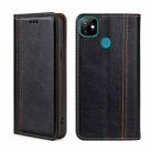 For Itel Vision 1 Grid Texture Magnetic Flip Leather Phone Case(Black) - 1