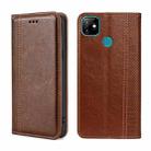 For Itel Vision 1 Grid Texture Magnetic Flip Leather Phone Case(Brown) - 1