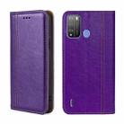 For Itel Vision 1 Pro Grid Texture Magnetic Flip Leather Phone Case(Purple) - 1