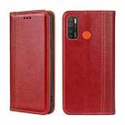 For Tecno Camon 15/Camon 15 Air/Spark 5/Spark 5 Pro Grid Texture Magnetic Flip Leather Phone Case(Red) - 1