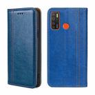 For Tecno Camon 15/Camon 15 Air/Spark 5/Spark 5 Pro Grid Texture Magnetic Flip Leather Phone Case(Blue) - 1