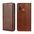 For Tecno Camon 15/Camon 15 Air/Spark 5/Spark 5 Pro Grid Texture Magnetic Flip Leather Phone Case(Brown) - 1