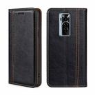 For Tecno Phantom X Grid Texture Magnetic Flip Leather Phone Case(Black) - 1