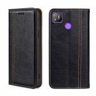 For Tecno Pop 4 Grid Texture Magnetic Flip Leather Phone Case(Black) - 1