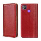 For Tecno Pop 4 Grid Texture Magnetic Flip Leather Phone Case(Red) - 1