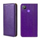 For Tecno Pop 4 Grid Texture Magnetic Flip Leather Phone Case(Purple) - 1