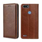 For Tecno Pop 2/Pop 2 F/Pop 2 Pro/Pop 2 Power/Itel P13 Grid Texture Magnetic Flip Leather Phone Case(Brown) - 1