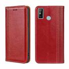 For Tecno Spark 6 GO Grid Texture Magnetic Flip Leather Phone Case(Red) - 1