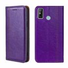 For Tecno Spark 6 GO Grid Texture Magnetic Flip Leather Phone Case(Purple) - 1