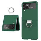 For Samsung Galaxy Z Flip4 5G PC PVC Ring Phone Case(Dark Green) - 1