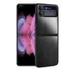 For Samsung Galaxy Z Flip3 5G Carbon Fiber Texture Stainless Steel Protective Phone Case(Black) - 1