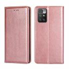 For Xiaomi Redmi 10 Gloss Oil Solid Color Magnetic Leather Phone Case(Rose Gold) - 1