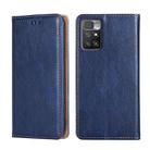 For Xiaomi Redmi 10 Gloss Oil Solid Color Magnetic Leather Phone Case(Blue) - 1