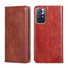 For Xiaomi Redmi Note 11 China / Poco M4 Pro 5G Gloss Oil Solid Color Magnetic Leather Phone Case(Brown) - 1