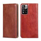 For Xiaomi Redmi Note 11 Pro 5G / Pro Plus 5G Gloss Oil Solid Color Magnetic Leather Phone Case(Brown) - 1