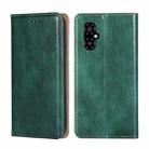 For Xiaomi Poco M4 5G Gloss Oil Solid Color Magnetic Leather Phone Case(Green) - 1