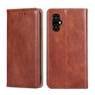 For Xiaomi Poco M4 5G Gloss Oil Solid Color Magnetic Leather Phone Case(Brown) - 1