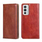 For OnePlus 9RT 5G Gloss Oil Solid Color Magnetic Leather Phone Case(Brown) - 1