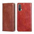 For OnePlus Nord CE 5G Gloss Oil Solid Color Magnetic Leather Phone Case(Brown) - 1