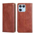 For OnePlus Ace Racing Gloss Oil Solid Color Magnetic Leather Phone Case(Brown) - 1