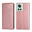 For OnePlus Ace / 10R Gloss Oil Solid Color Magnetic Leather Phone Case(Rose Gold) - 1