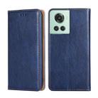 For OnePlus Ace / 10R Gloss Oil Solid Color Magnetic Leather Phone Case(Blue) - 1