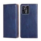 For ZTE Blade V30 Gloss Oil Solid Color Magnetic Leather Phone Case(Blue) - 1