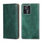 For ZTE Blade V30 Gloss Oil Solid Color Magnetic Leather Phone Case(Green) - 1