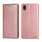 For ZTE Blade L210 Gloss Oil Solid Color Magnetic Leather Phone Case(Rose Gold) - 1