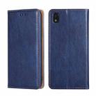 For ZTE Blade L210 Gloss Oil Solid Color Magnetic Leather Phone Case(Blue) - 1