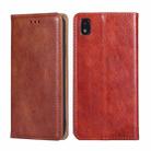 For ZTE Blade L210 Gloss Oil Solid Color Magnetic Leather Phone Case(Brown) - 1