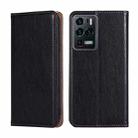 For ZTE Axon 30 Ultra 5G Gloss Oil Solid Color Magnetic Leather Phone Case(Black) - 1