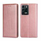 For ZTE Axon 30 Ultra 5G Gloss Oil Solid Color Magnetic Leather Phone Case(Rose Gold) - 1