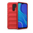 For Xiaomi Redmi 9 Magic Shield TPU + Flannel Phone Case(Red) - 1