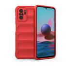 For Xiaomi Redmi Note 10 4G Magic Shield TPU + Flannel Phone Case(Red) - 1