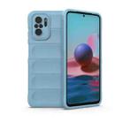 For Xiaomi Redmi Note 10 4G Magic Shield TPU + Flannel Phone Case(Sky Blue) - 1