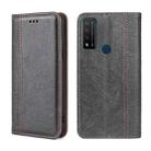 For TCL 20 R 5G/Bremen/20 AX 5G Grid Texture Magnetic Flip Leather Phone Case(Grey) - 1