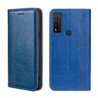 For TCL 20 R 5G/Bremen/20 AX 5G Grid Texture Magnetic Flip Leather Phone Case(Blue) - 1