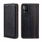 For DOOGEE N40 Pro Grid Texture Magnetic Flip Leather Phone Case(Black) - 1